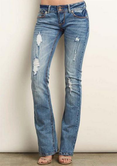 Low rise boot cut jeans